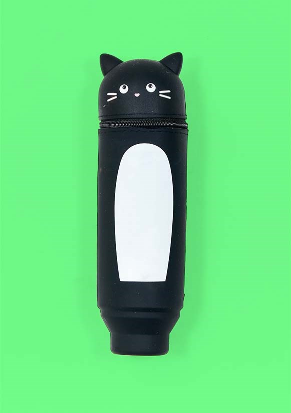 Black Cat Upright Pencil Case